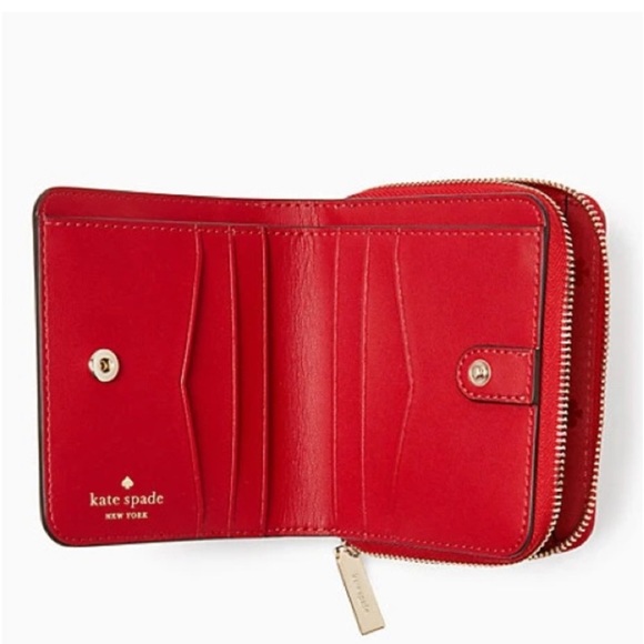 Kate Spade Love Heart Pop Printed Boxed Small Zip Wallet Red - Picture 8 of 10